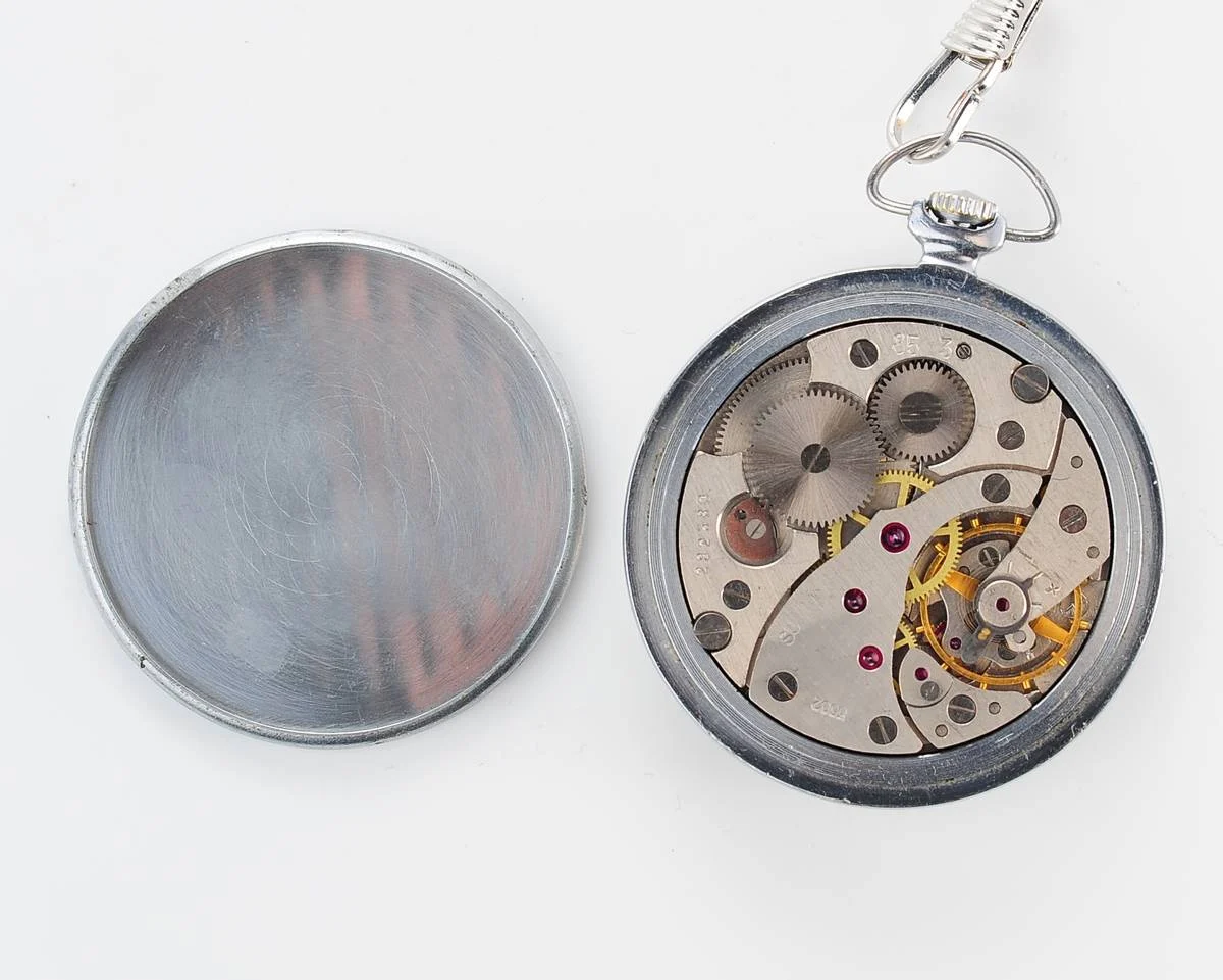 Molnija open face vintage Soviet pocket watch