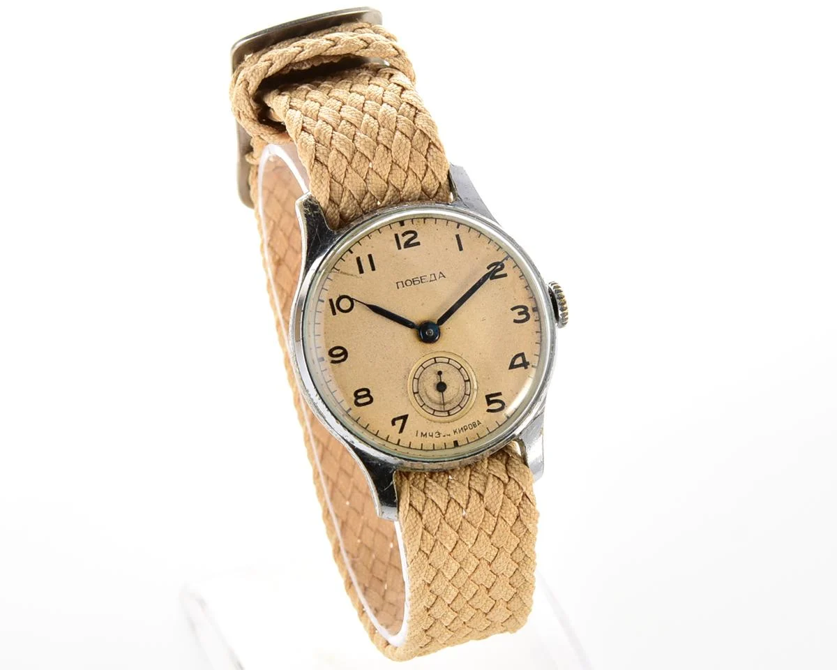 Vintage Soviet mechanical Pobeda wrist watch, 1st quarter 1951