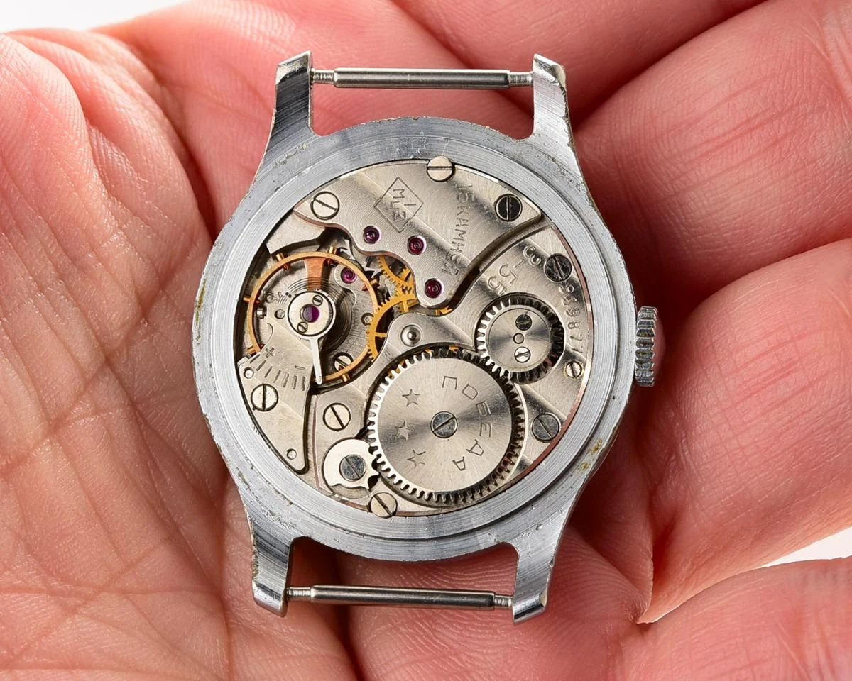 Vintage Soviet mechanical Pobeda wrist watch, from 1955