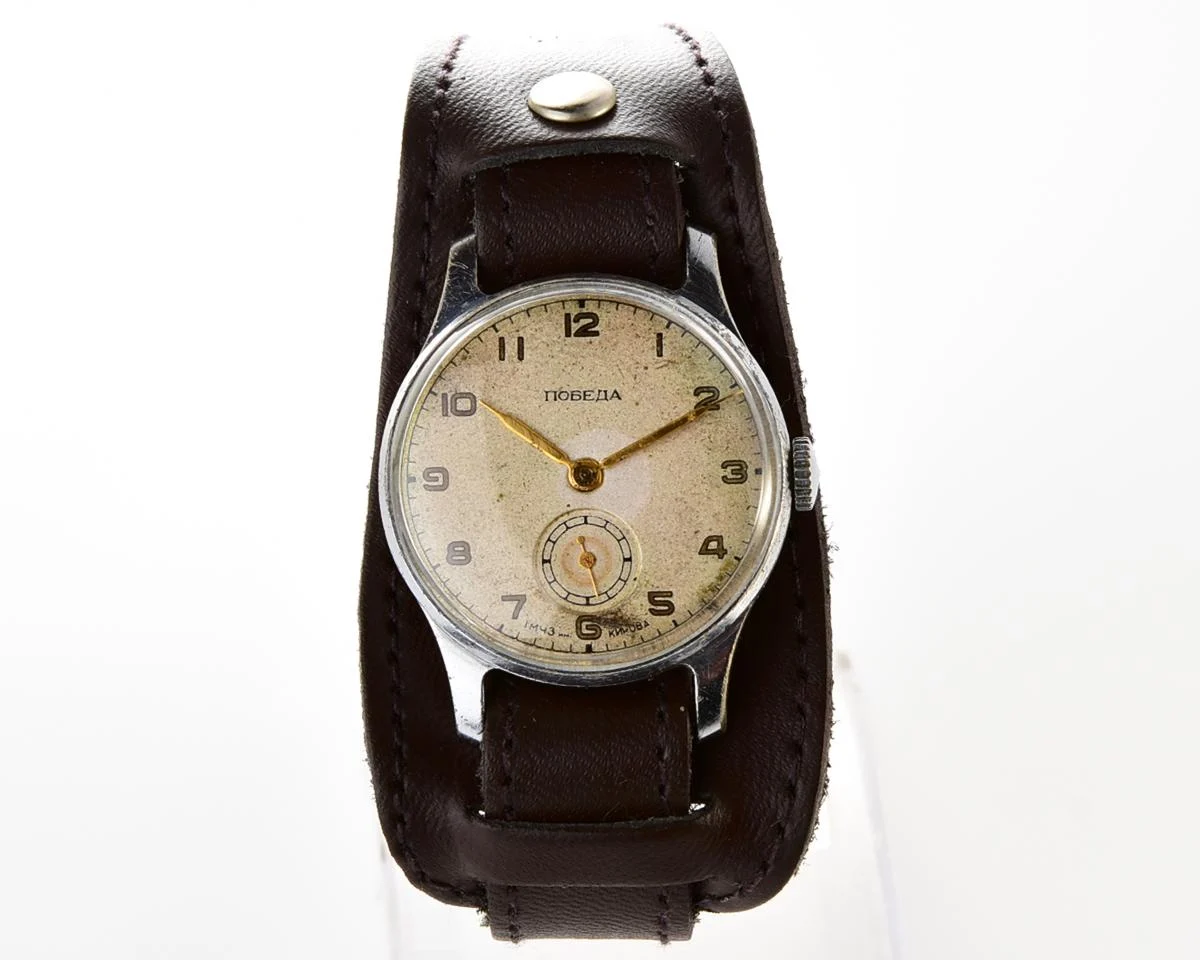 Vintage Soviet mechanical Pobeda wrist watch, from 1955