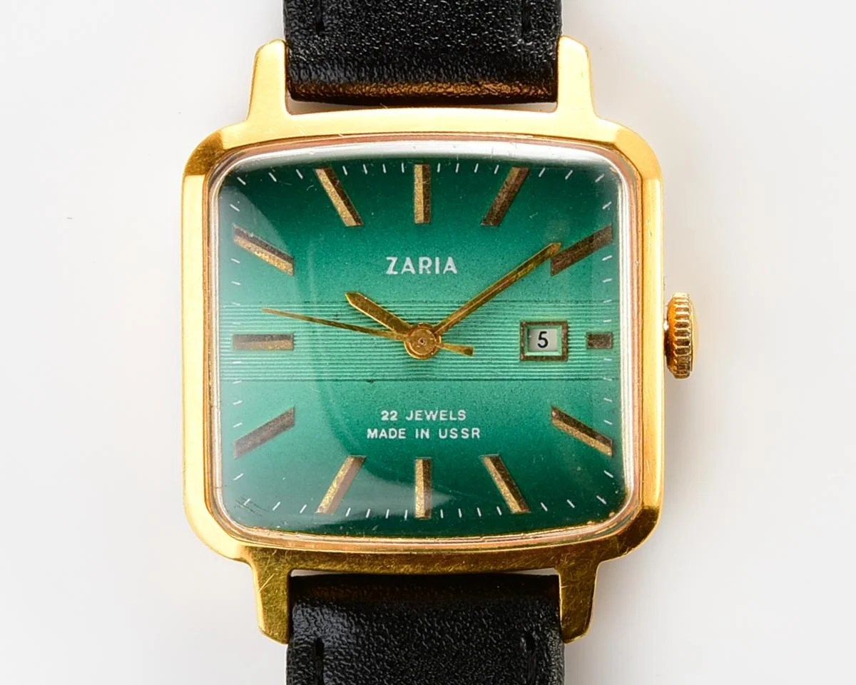 Vintage mechanical Zaria gold-plated watch