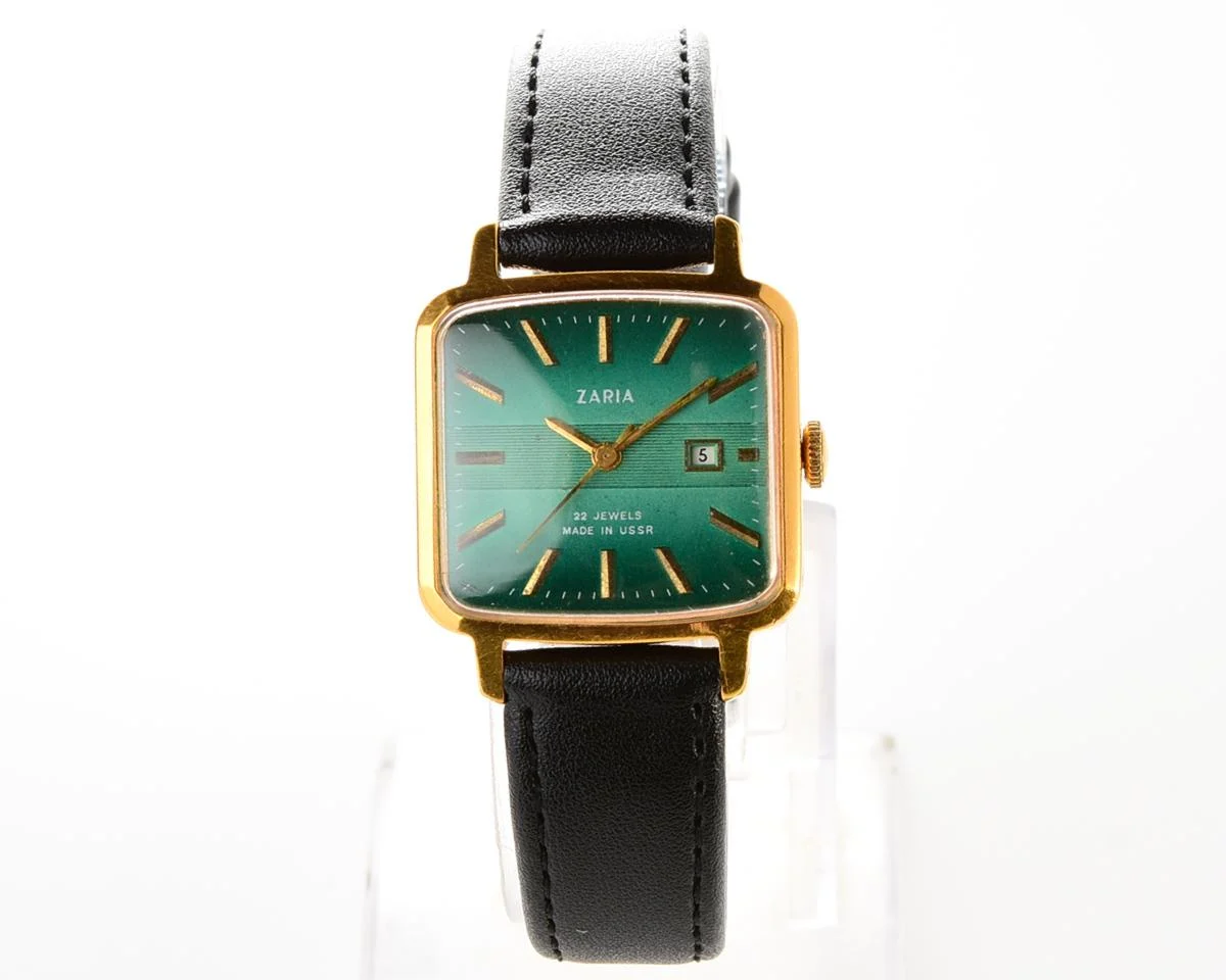 Vintage mechanical Zaria gold-plated watch