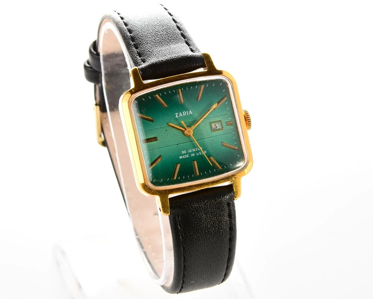 Vintage mechanical Zaria gold-plated watch