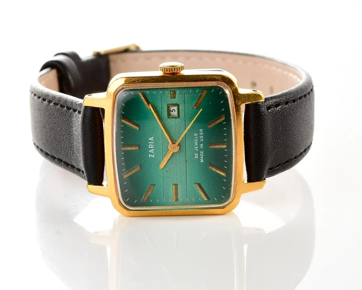Vintage mechanical Zaria gold-plated watch