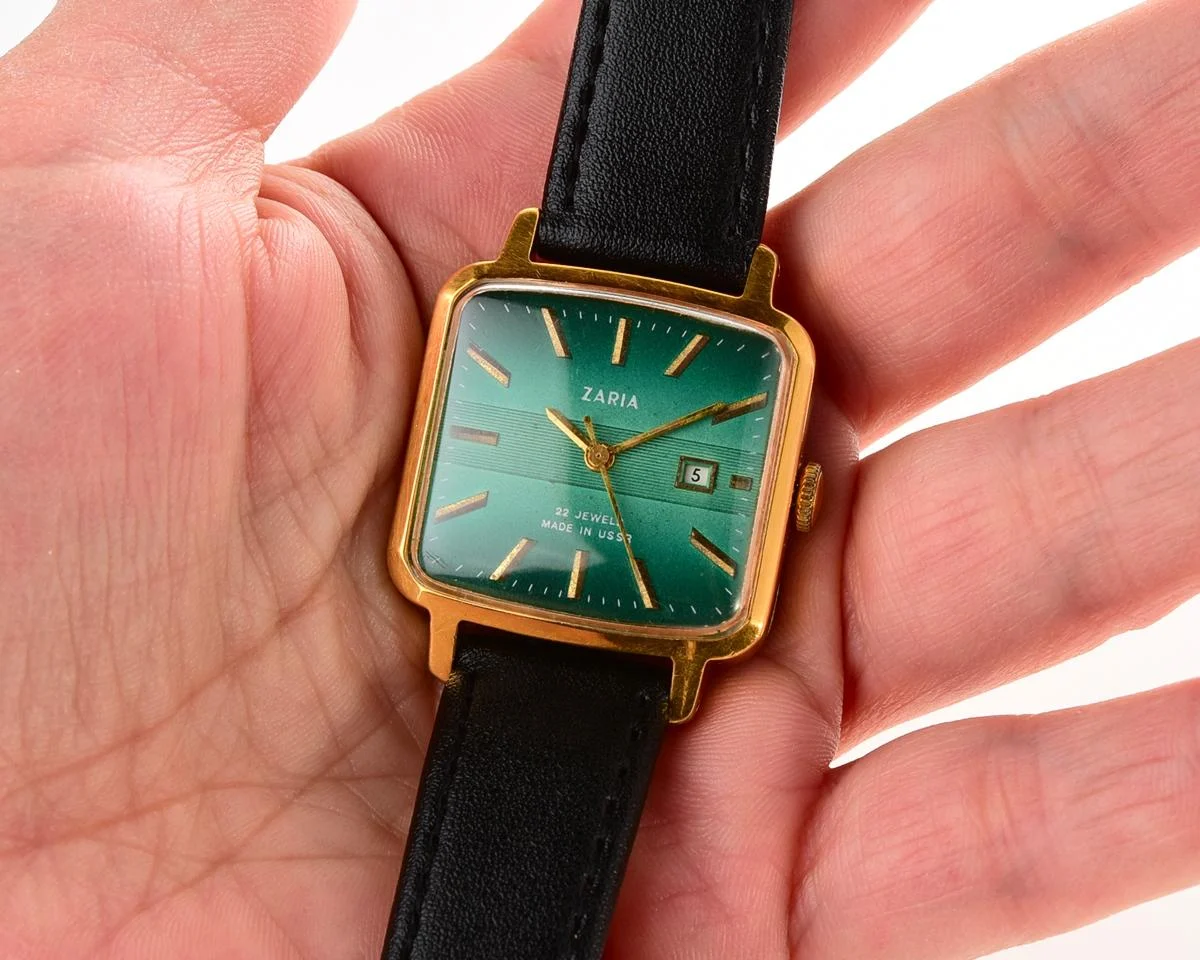Vintage mechanical Zaria gold-plated watch