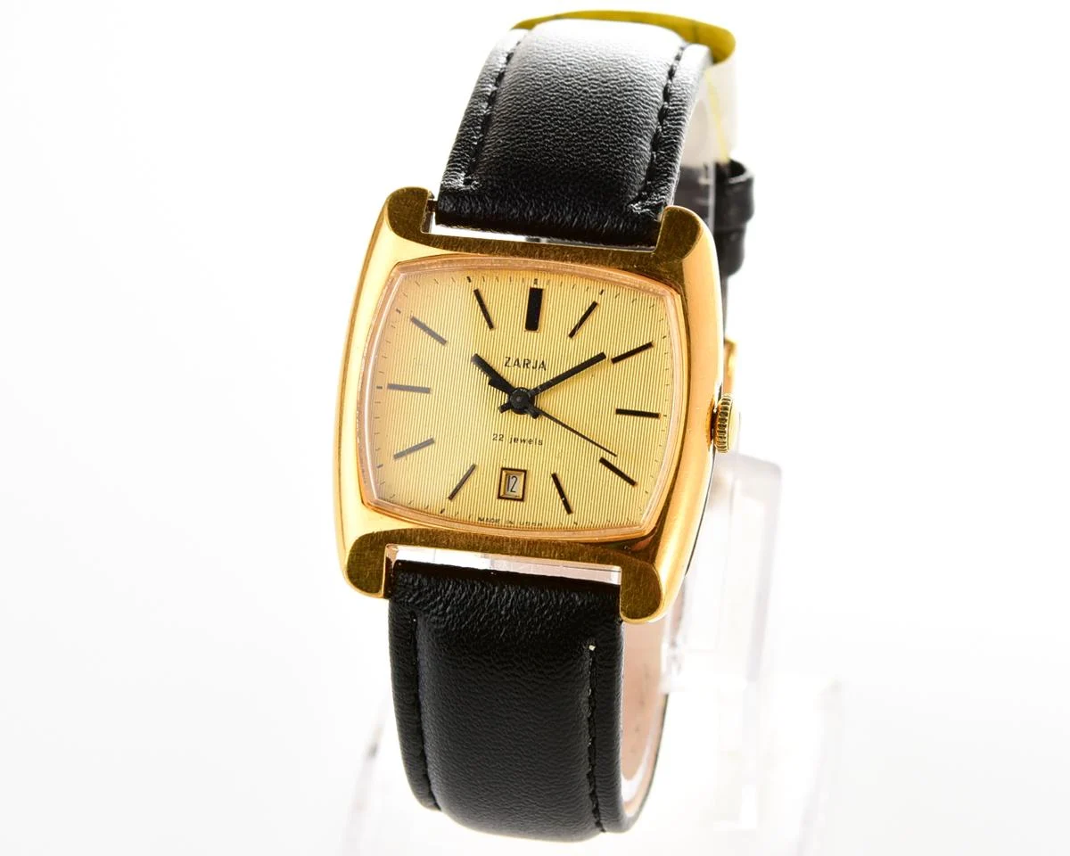 Vintage mechanical Zaria gold-plated watch