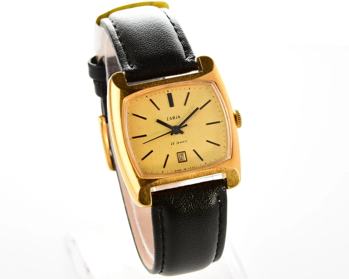 Vintage mechanical Zaria gold-plated watch