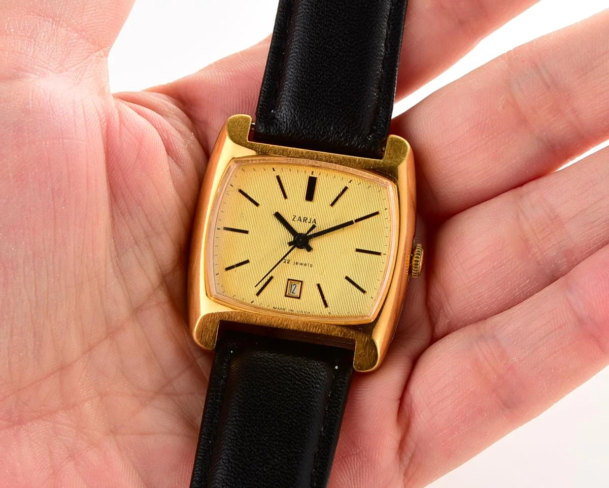Vintage mechanical Zaria gold-plated watch