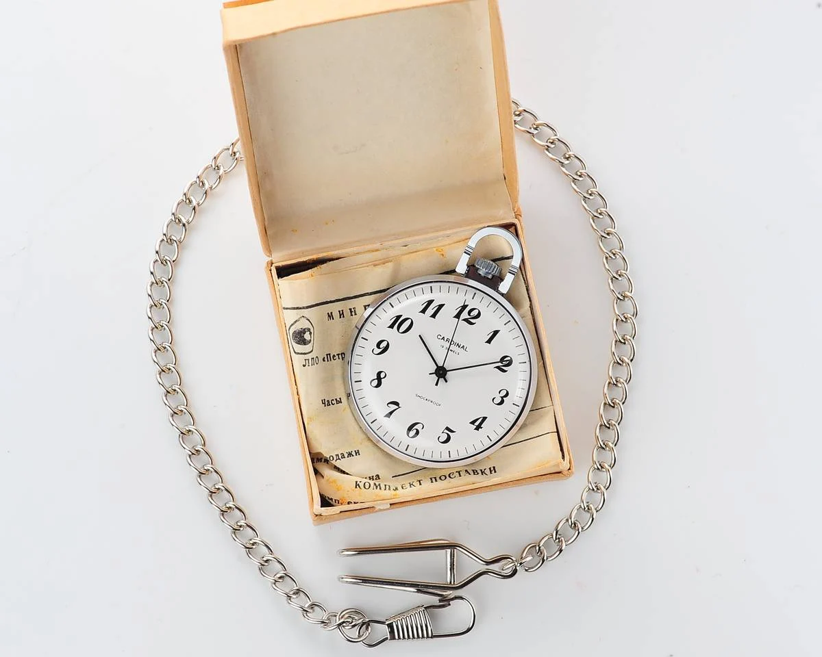 TIME CAPSULE: Vintage Soviet Cardinal (export Raketa) open face Soviet pocket watch, New Old Stock (NOS)!