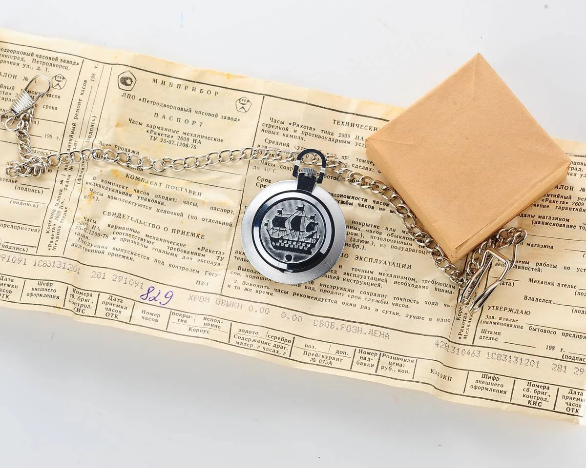 TIME CAPSULE: Vintage Soviet Cardinal (export Raketa) open face Soviet pocket watch, New Old Stock (NOS)!