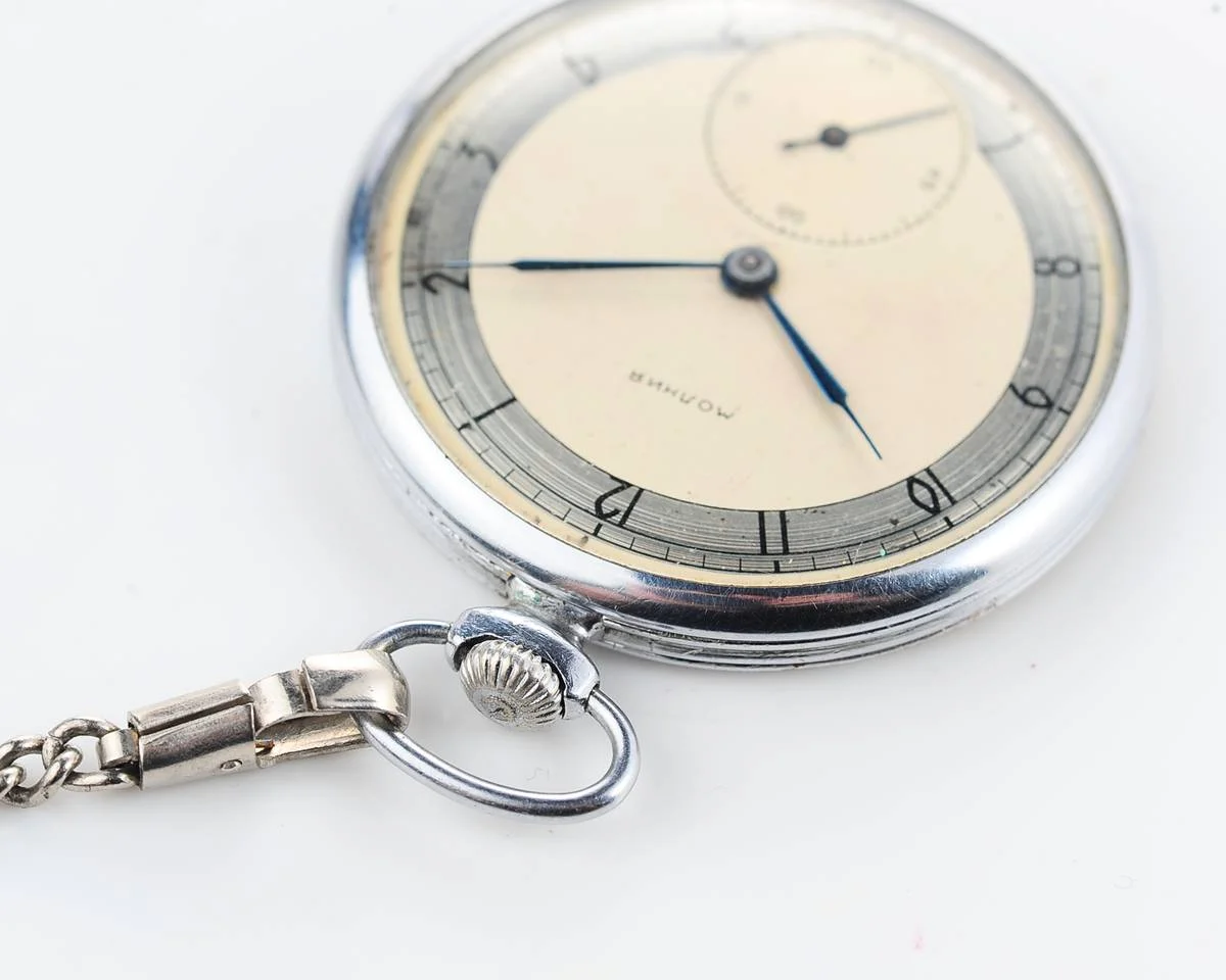 Molnija open face vintage Soviet pocket watch, 1st quarter of 1949!