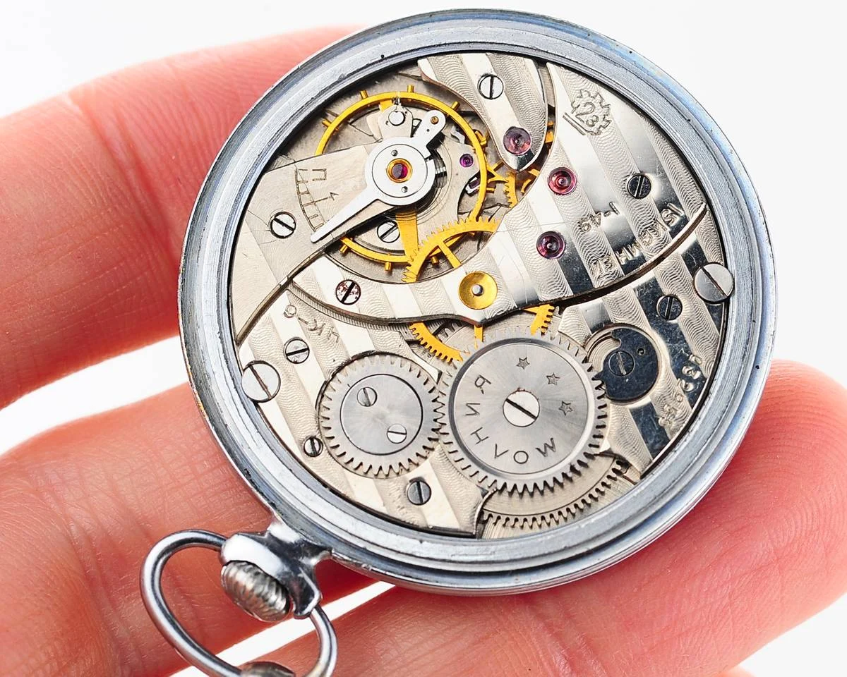 Molnija open face vintage Soviet pocket watch, 1st quarter of 1949!