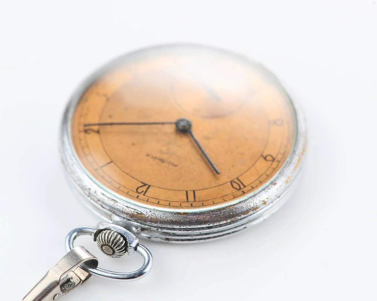 Molnija open face vintage Soviet pocket watch
