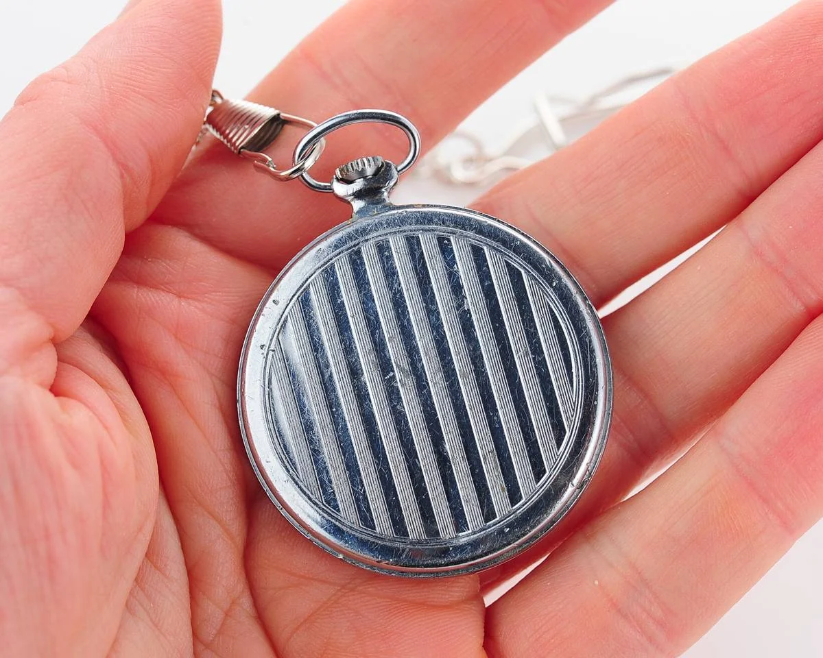 Molnija open face vintage Soviet pocket watch, export version