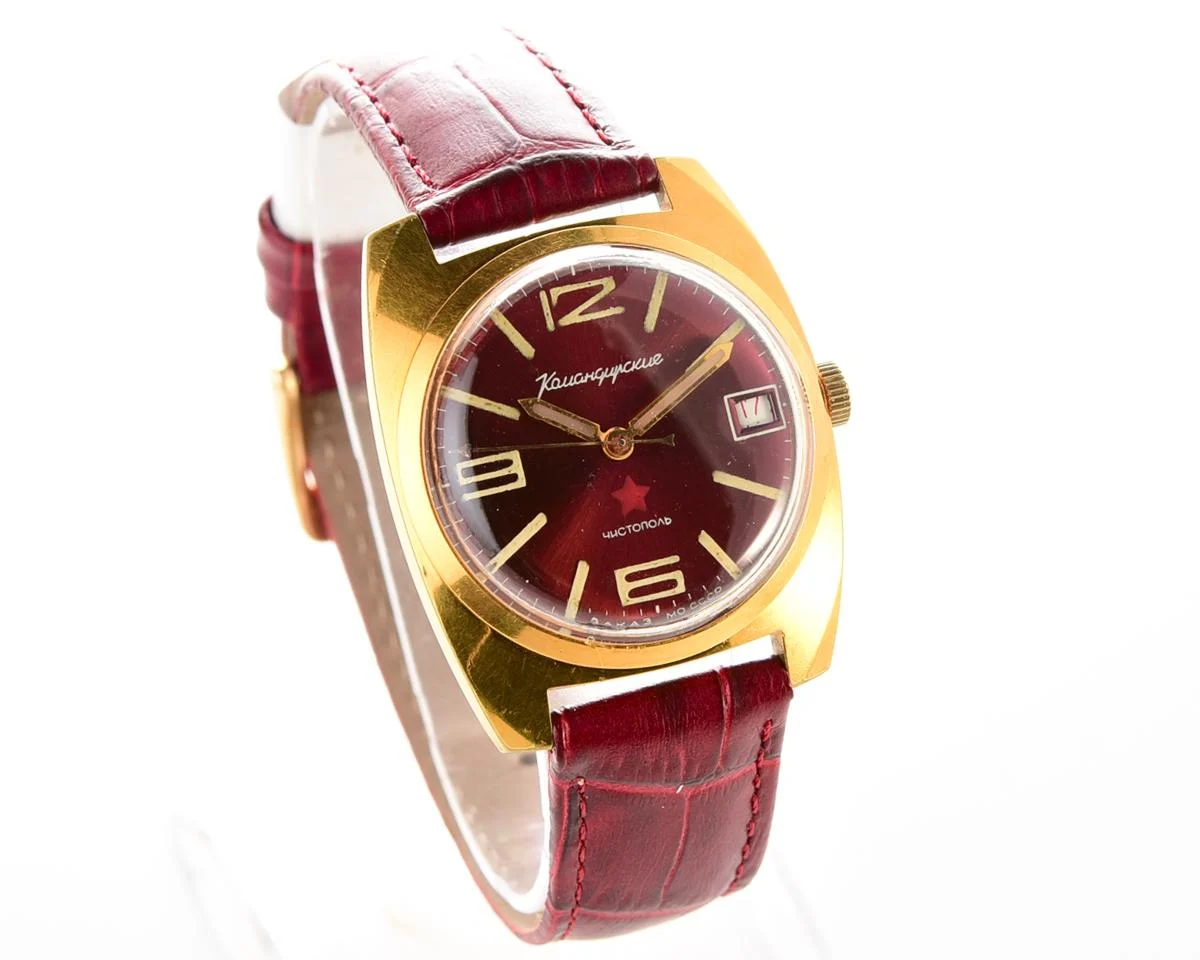 Soviet gold-plated Vostok Komandirskie mechanical watch - Zakaz MO CCCP!