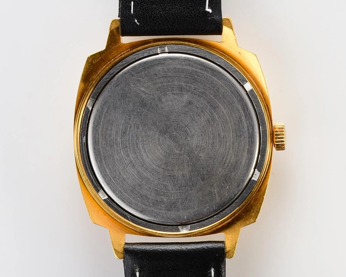 Luch vintage Soviet gold-plated watch with intricate dial