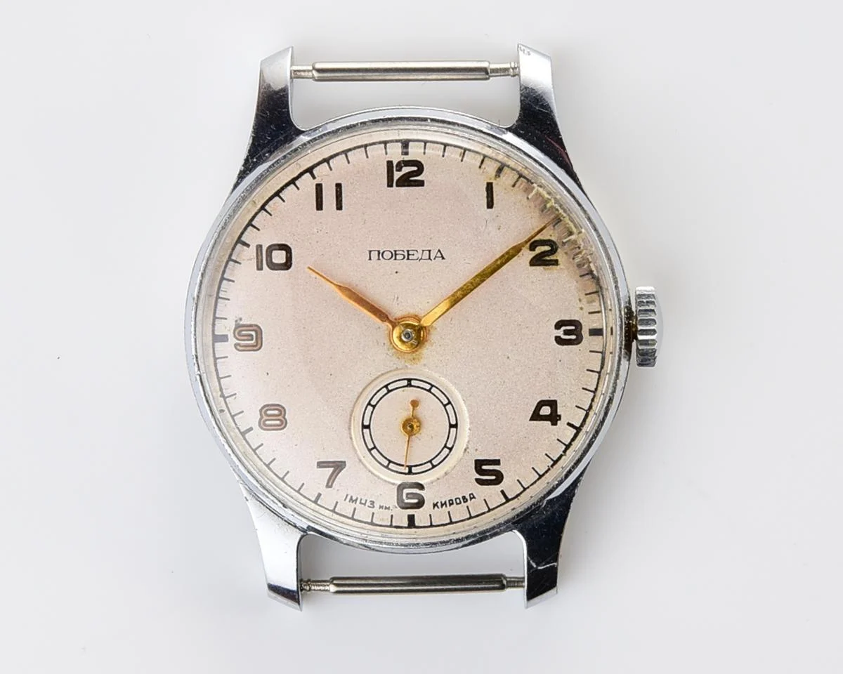 Vintage Soviet mechanical Pobeda wrist watch, 1st quarter 1953