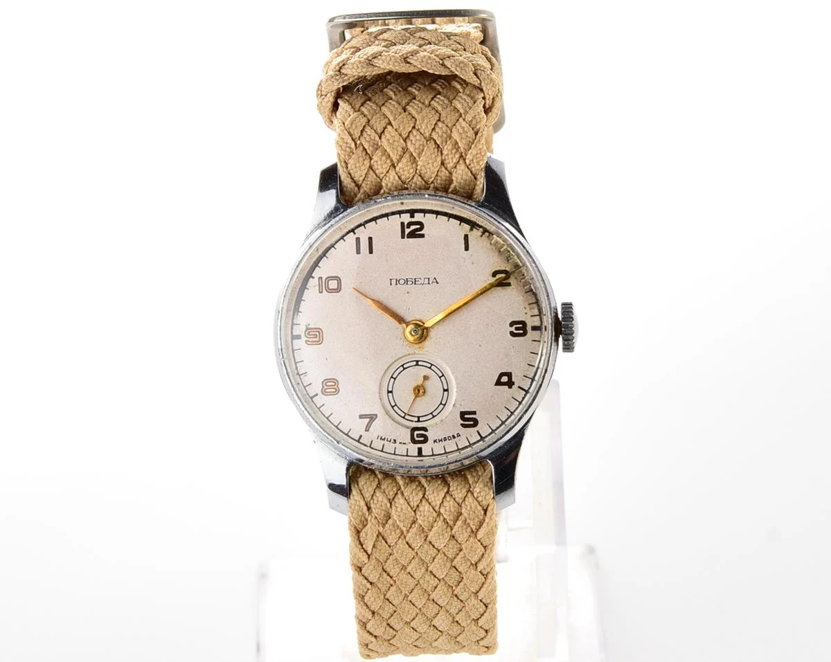 Vintage Soviet mechanical Pobeda wrist watch, 1st quarter 1953