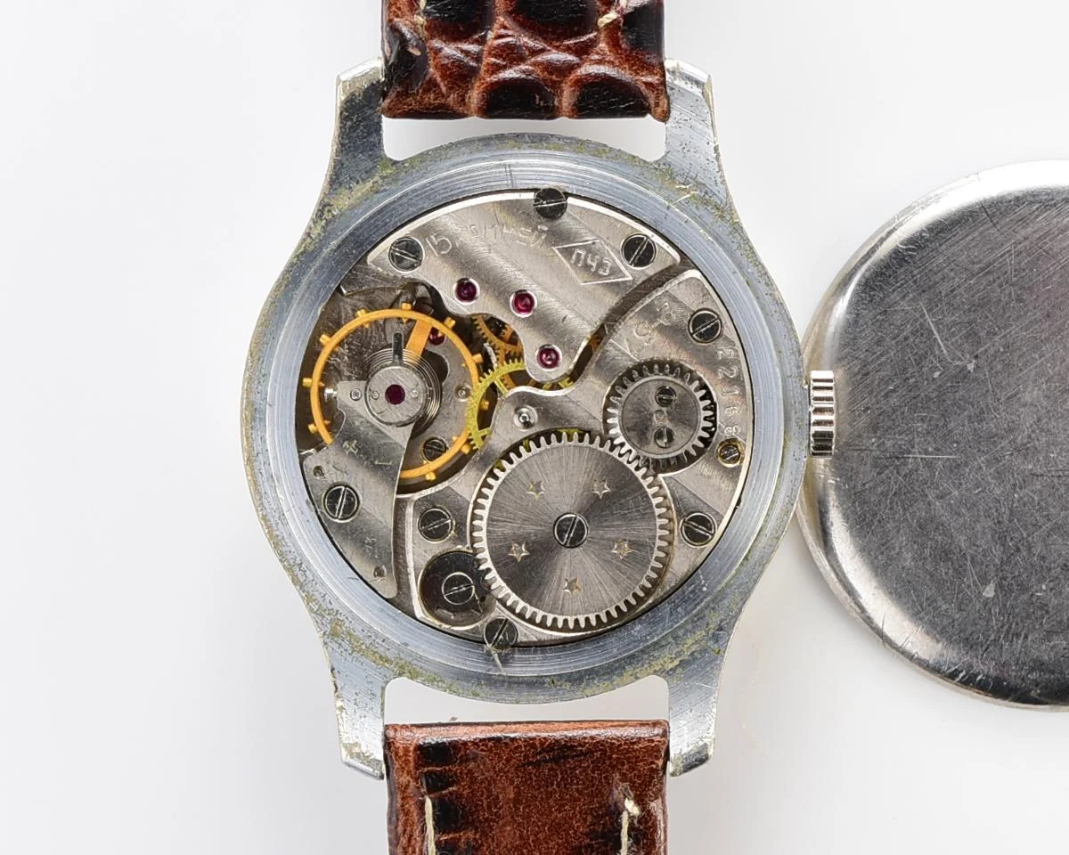 Vintage Soviet mechanical Pobeda wrist watch, PChZ, 2nd quarter of 1957