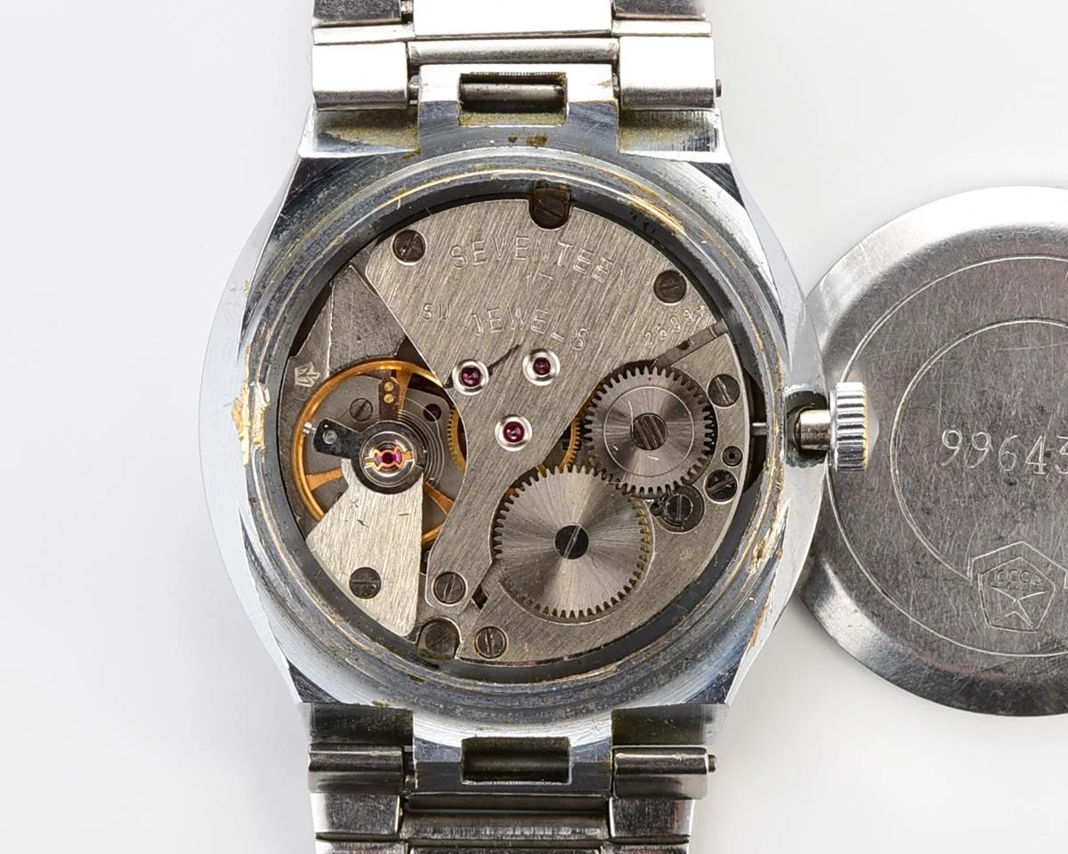 Soviet Poljot mechanical wrist watch with integral bracelet