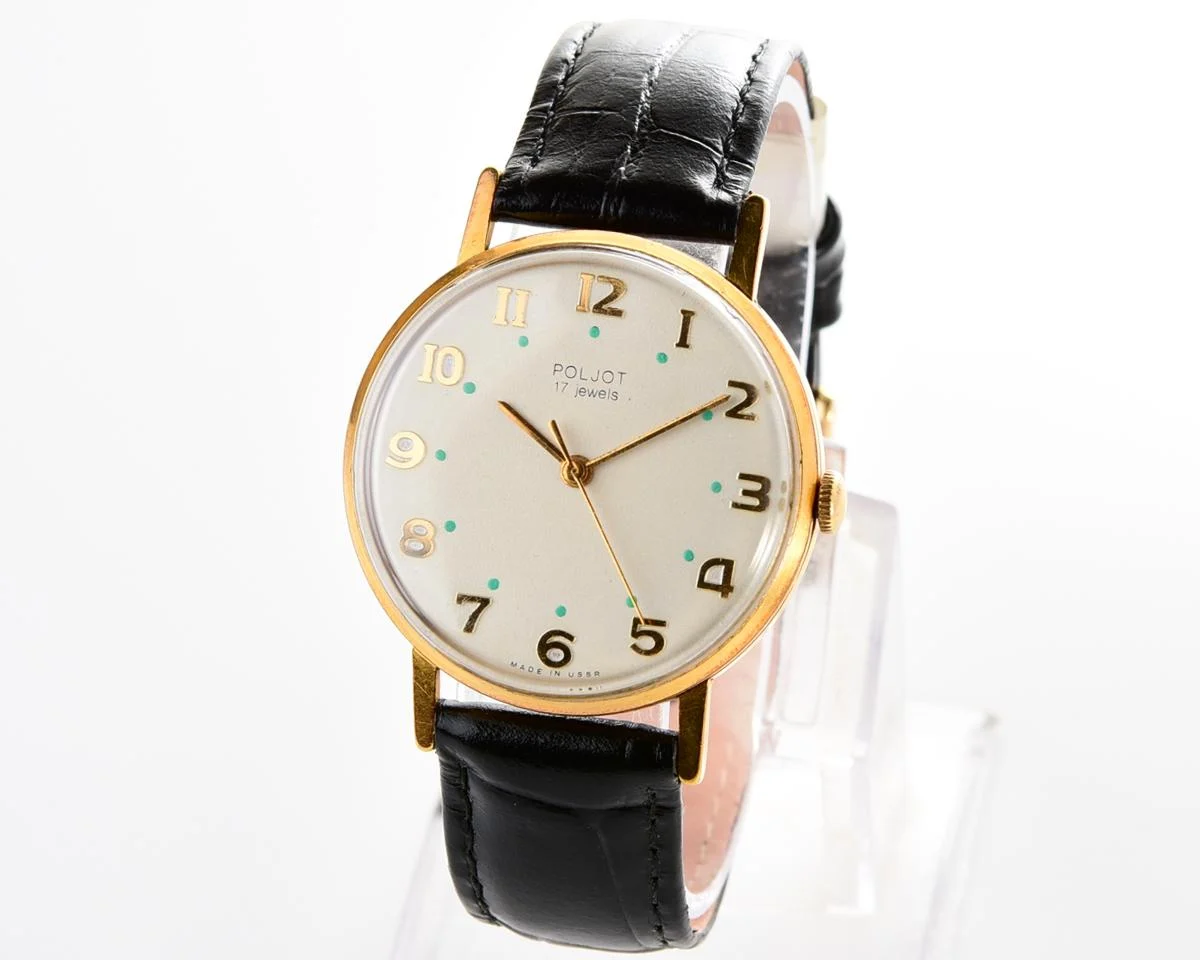 Beautiful vintage mechanical Poljot, gold-plated
