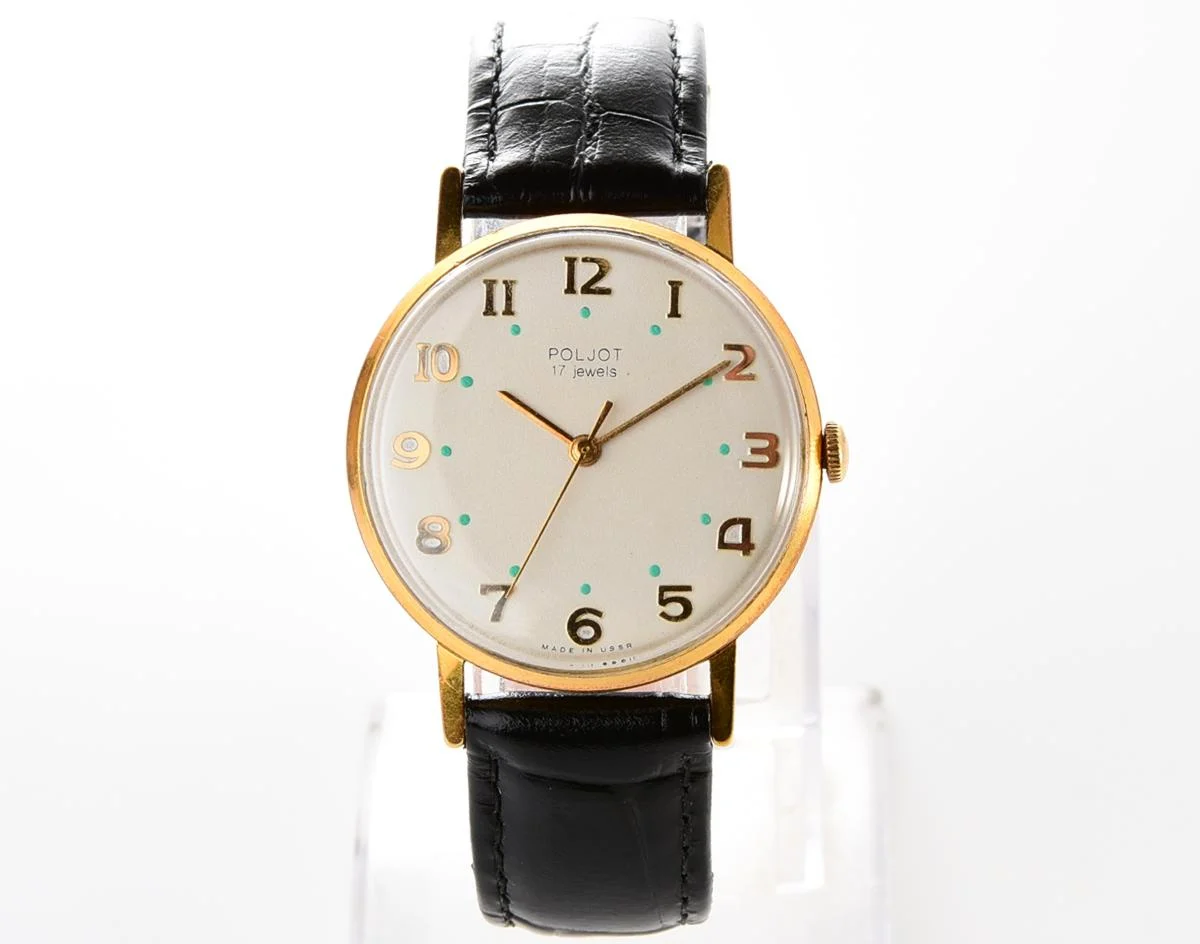 Beautiful vintage mechanical Poljot, gold-plated