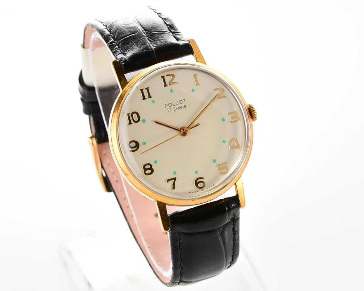 Beautiful vintage mechanical Poljot, gold-plated