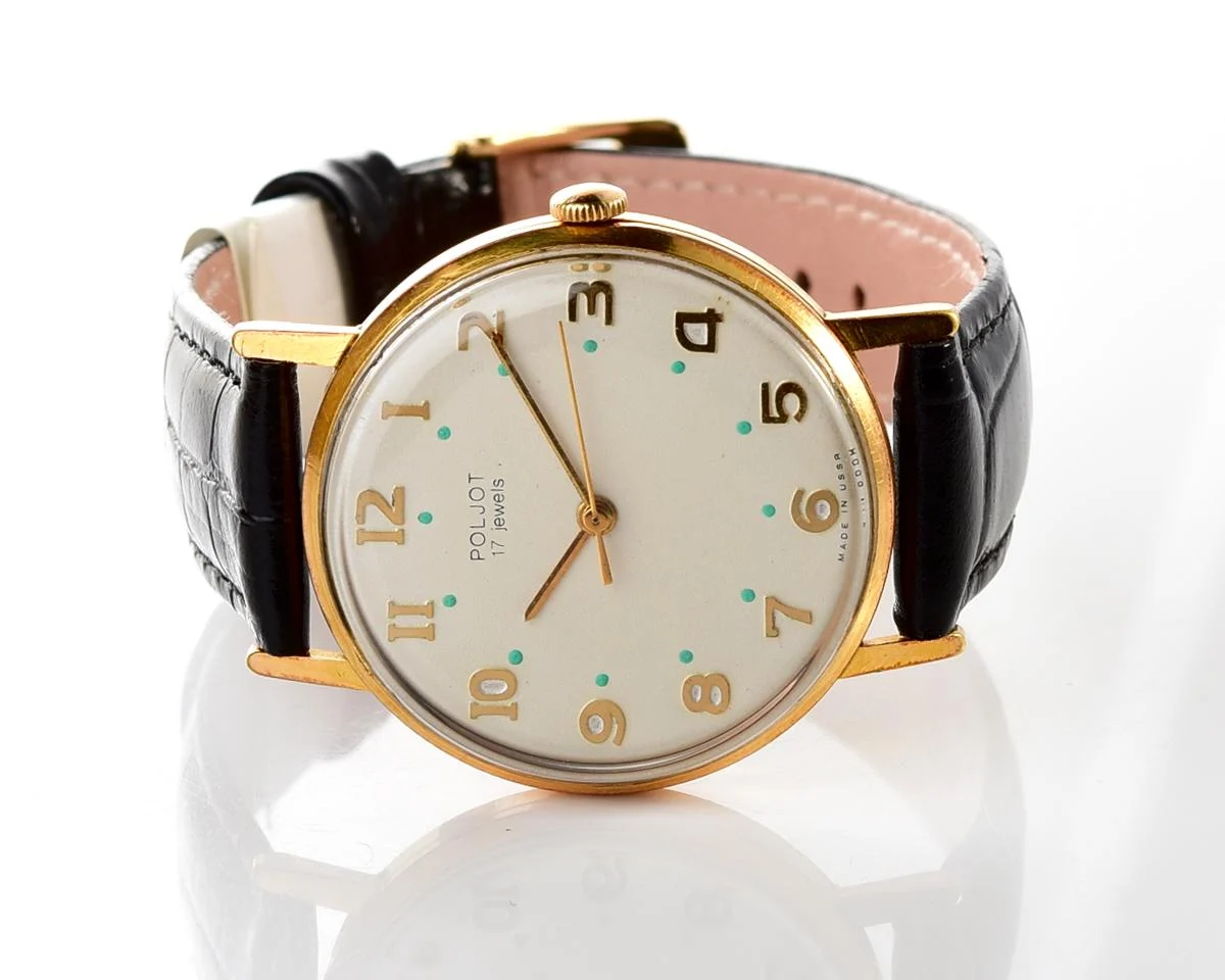 Beautiful vintage mechanical Poljot, gold-plated