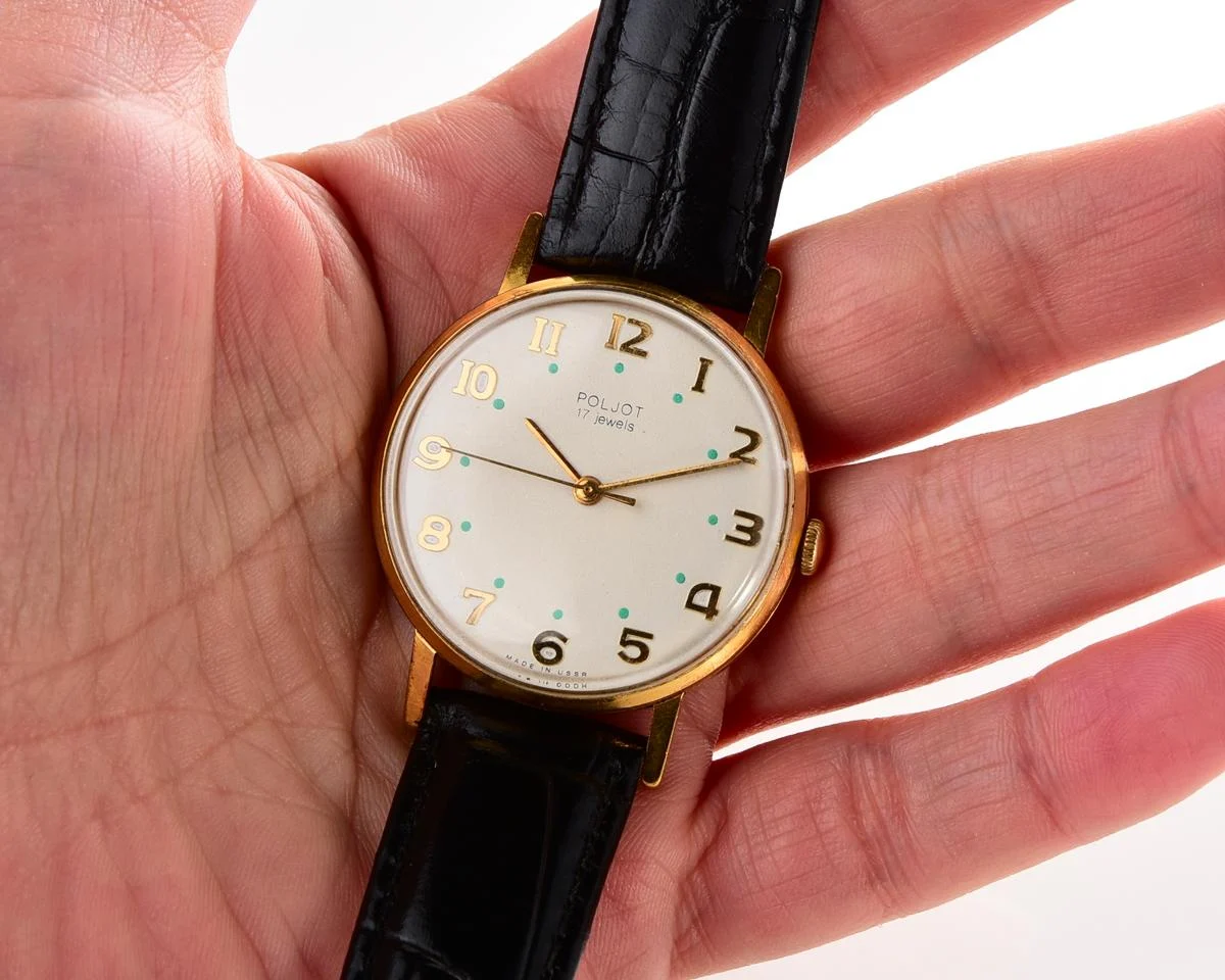 Beautiful vintage mechanical Poljot, gold-plated