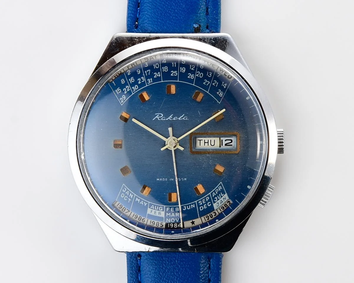 Soviet Raketa perpetual calendar mechanical watch