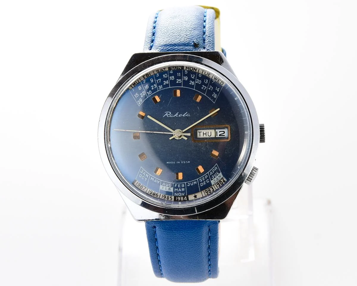 Soviet Raketa perpetual calendar mechanical watch