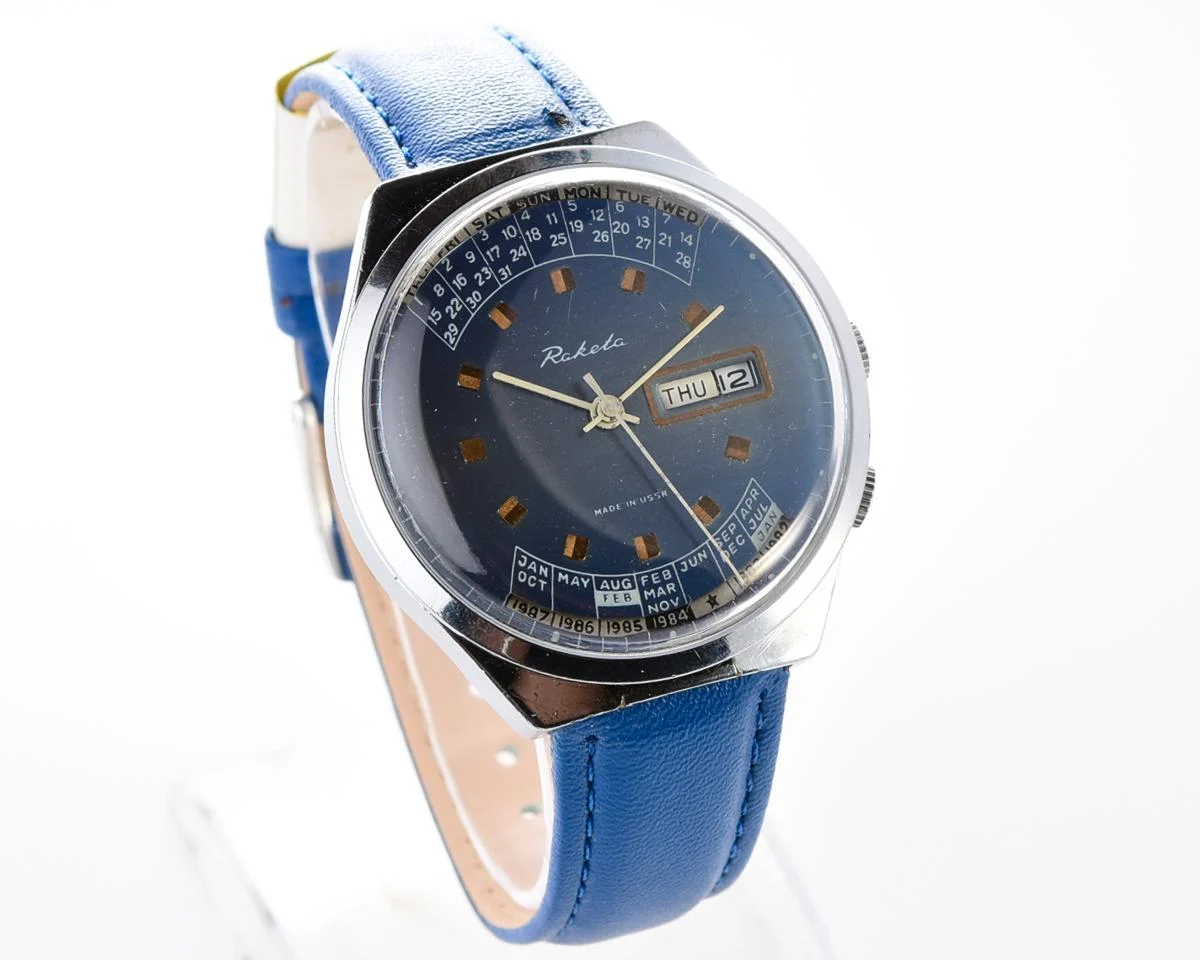 Soviet Raketa perpetual calendar mechanical watch