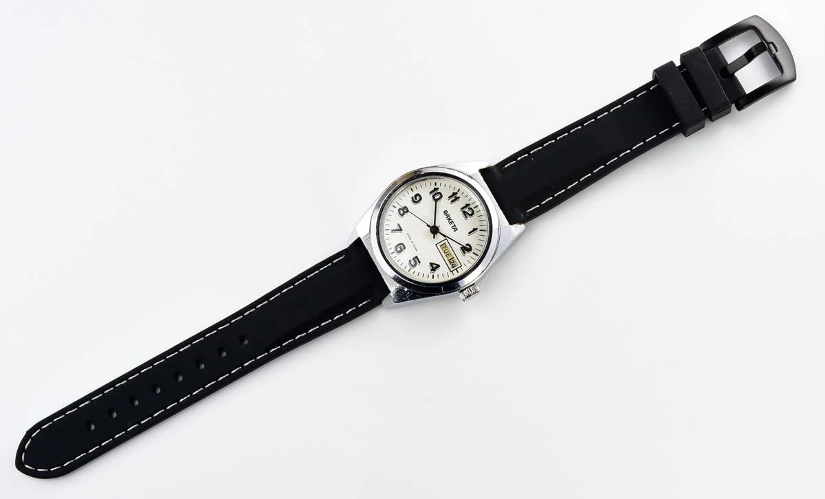 Vintage Soviet mechanical Raketa watch with double calendar