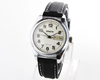 Vintage Soviet mechanical Raketa watch with double calendar