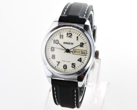 Vintage soviet mechanical Raketa watch with double calendar