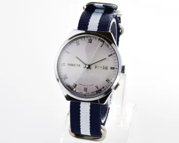 Soviet Raketa perpetual calendar watch with beautiful lilac dial