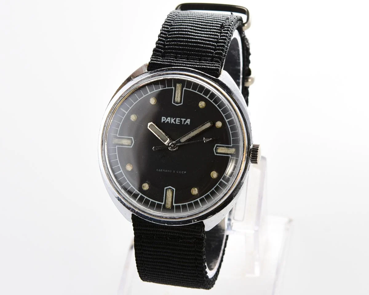 Soviet Raketa military style mechanical watch