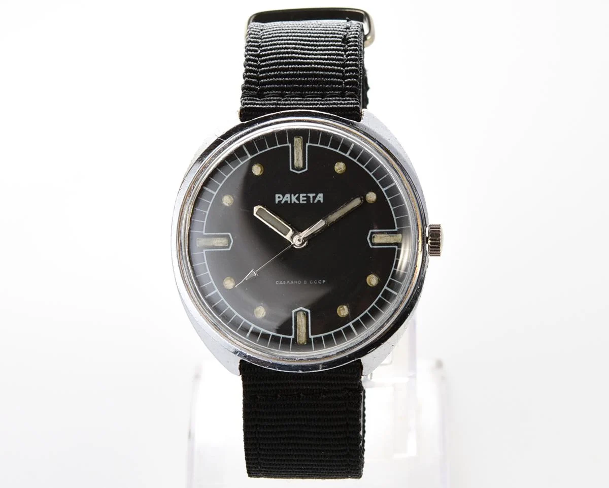 Soviet Raketa military style mechanical watch