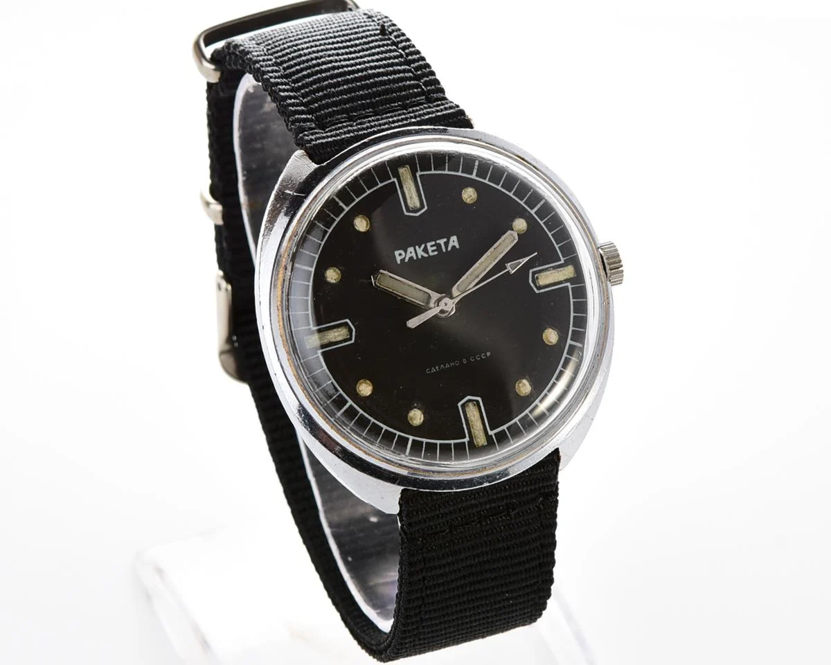Soviet Raketa military style mechanical watch