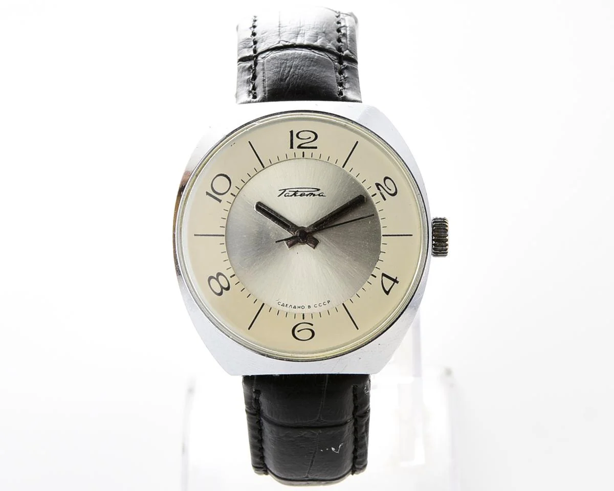 Vintage Raketa Soviet mechanical watch with bi-color dial