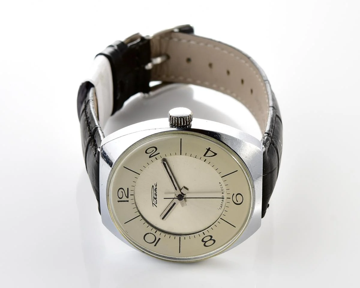 Vintage Raketa Soviet mechanical watch with bi-color dial