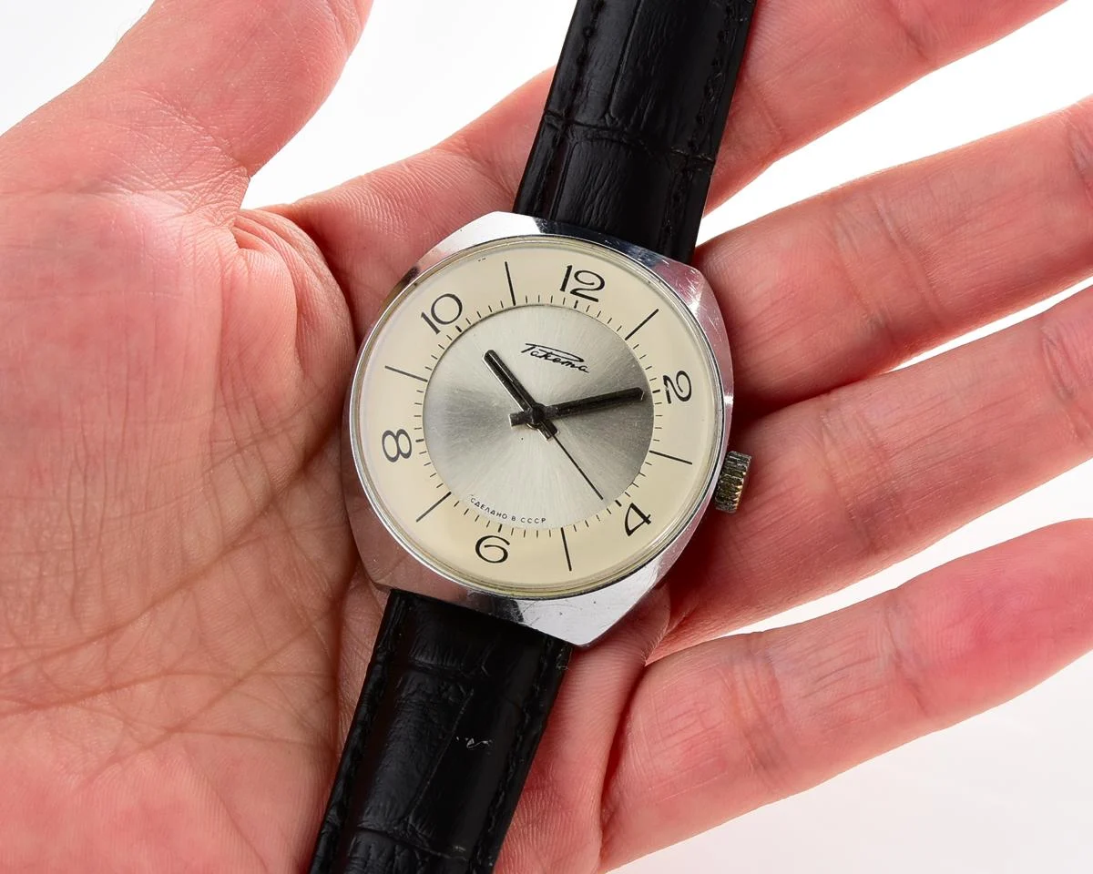 Vintage Raketa Soviet mechanical watch with bi-color dial