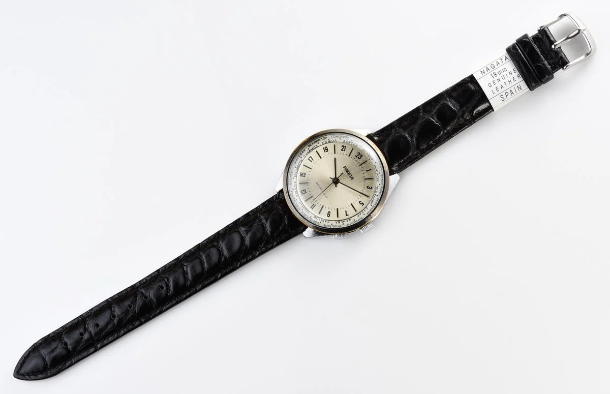 Vintage mechanical Raketa watch with 24 hours dial