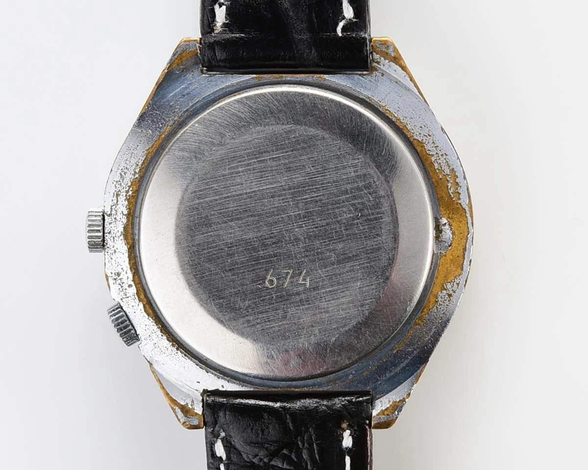 Vintage mechanical Raketa watch with 24 hours dial
