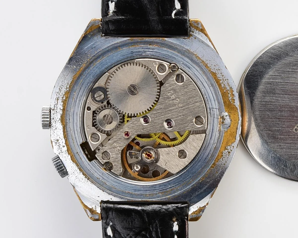 Vintage mechanical Raketa watch with 24 hours dial