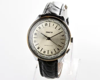 Vintage mechanical Raketa watch with 24 hours dial