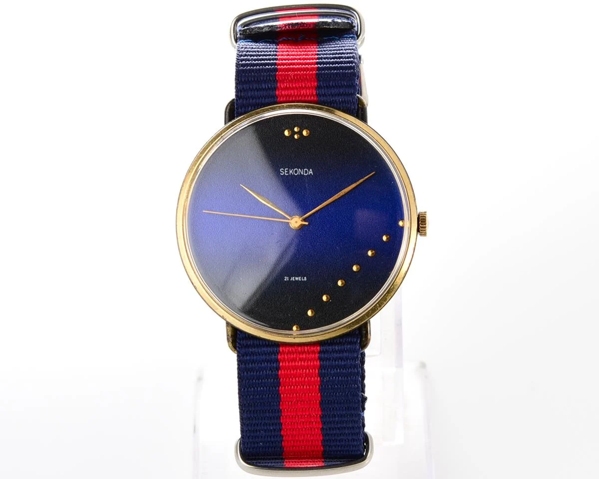 Large Soviet Sekonda (Zarya) vintage mechanical wristwatch