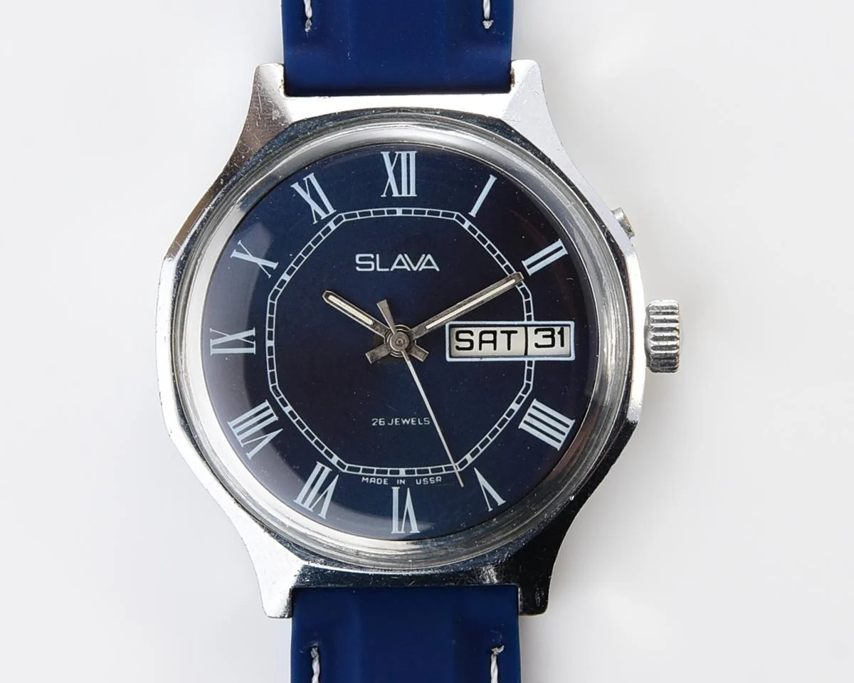 Large vintage Slava Soviet mechanical watch