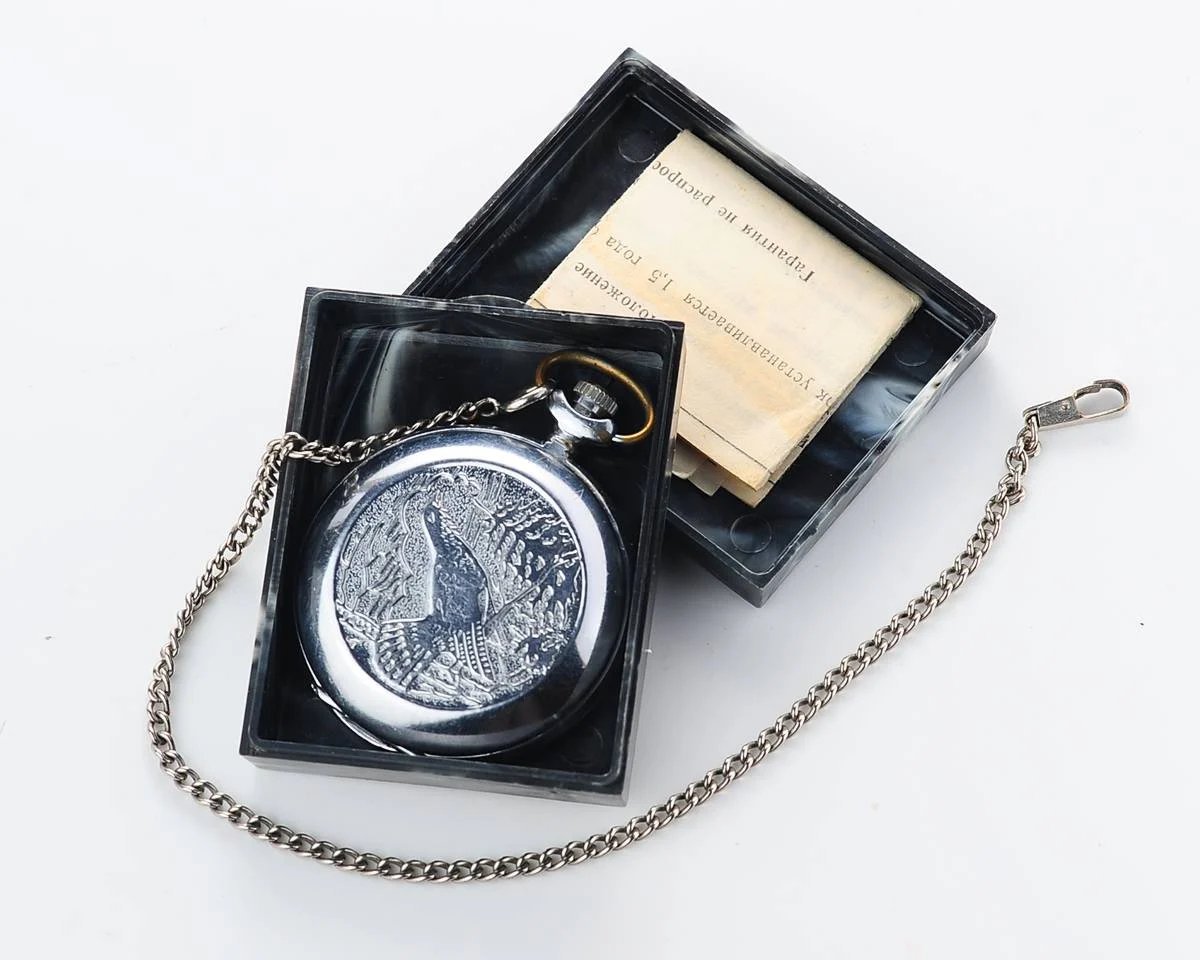 Vintage Soviet Molnija mechanical pocket watch