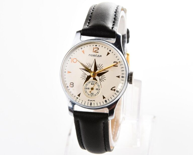 Rare! Excellent vintage soviet mechanical watch POBEDA STAR, 2nd quarter 1953